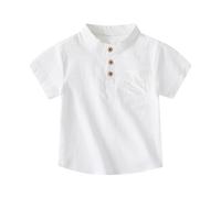 Boys Kids Button Down P lo Shirt Toddler Short Sleeve Lapel Neck Summer Casual T Shirt Light Clothes Outfit with Pocket Big Brother Announcement Shirt 3t Green Boys Shirt(White, 2-3 Years)
