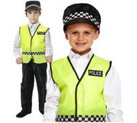Boys Kids Childrens Policeman Police Officer Cop Bobby Fancy Dress Costume 4-12