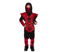 Boys Kids Childs Ninja Skeleton Halloween Fancy Dress Costume Age 4 - 12