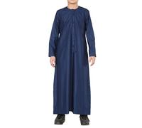 Boy's Kids Navy Blue Thobe Emirati Jubba Islamic Clothing Kaftan Eid String Tassel
