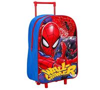 Boys Kids Spiderman Standard Folding Trolley Hand Luggage Bag Backpack for School Travel Holidays