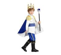 Boys King Costume with Crown 7 Piece Medieval Royal Halloween Costume