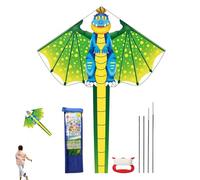 Boys Kite - Colorful Long Tail Large Single-Line, Dinosaur Rocket Shark Bat Design | Comfortable Winder Handles Huge Adult Kite For Outdoor Sports Activity Family Beginners