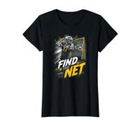 Boys Lacrosse Find The Net Shooter Goal Scorer Quote Value Graphic T-Shirt, Women, Black, XL