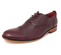Boys Leather Lined Smart Lace Up Oxford Brogues Shoes Oxblood Burgundy 4