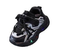Boys LED Trainers Light Up Sports Running Shoes for Toddler School Pumps with Flashing Lights Childrens Skate Sneakers Non lip Walking Shoes (Black, 6.5 Toddler)
