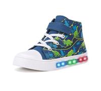Boys Light-Up Trainers, Kids High Top Shoes Size 10, Coconut Tree Dinosaur