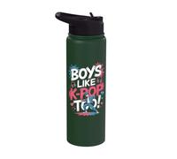 Boys Like K-Pop Too Bold Statement Art Stainless Steel Insulated Water Bottle