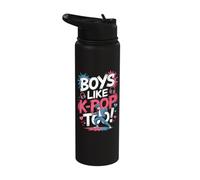 Boys Like K-Pop Too Bold Statement Art Stainless Steel Insulated Water Bottle