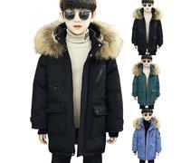 Boys Long Puffer Winter Jacket Toddler Insulated Waterproof Winter Coat Kids Outdoor Windproof Anorak Parka Snow Coats (Black, 5-6 Years)