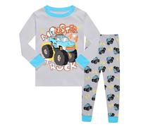 Boys Long Pyjamas Sets Dinosaur Print Pjs Toddler Kids Sleepwear Cotton Long Sleeve Nightwear Baby Summer Pjs Sets 2 Piece Outfit Clothes Age 2-9 Years (P-Light Gray, 5-6 Years)