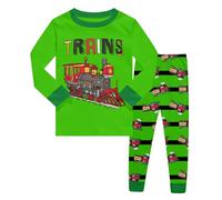 Boys Long Pyjamas Sets Dinosaur Print Pjs Toddler Kids Sleepwear Cotton Long Sleeve Nightwear Baby Summer Pjs Sets 2 Piece Outfit Clothes Age 2-9 Years (O-Green, 6-7 Years)