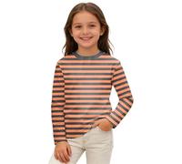 Boys Long Sleeve Carnival Stripe Colorful Graphic Party T-Shirt for Kids Comfortable Casual Top