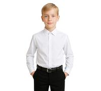 Boys Long Sleeve Classic Dress White Shirt for Weddings & Special Occasions Size 7-8 Years