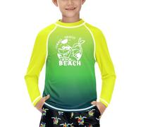 Boys Long Sleeve Rash Vest Quick Drying UPF 50+ Sun Protection Swimming Tops Beach Yellow 7-8 Years