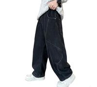 Boys Loose Fit Jeans - Boys Cargo Trousers Fully Elastic Waist Trousers For Children Regular Fit Age 4-12 Years