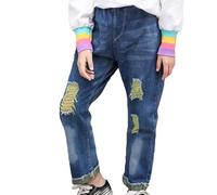 Boys Loose Fit Jeans - Jungen Jeans Sommer Hosen Elastische Taille Jungen Jeanshosen Freizeithose Mit Tasche Baggy Pants Hose Outdoorhose Hip Hop Streetwear Arbeitshose Kinder