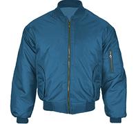 Boys MA1 Bomber Jacket Kids Children Reversible Army Pilot Security Doorman Biker Flight Workwear Lightweight Outer Wear Outdoor Baseball Festival Casual Classic Retro Scooter Coat(Blue, 32)