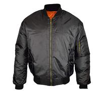 Boys MA1 Bomber Jacket Kids Children Reversible Army Pilot Security Doorman Biker Flight Workwear Lightweight Outer Wear Outdoor Baseball Festival Casual Classic Retro Scooter Coat(Black, 34)