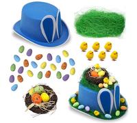 Boys Make Your Own Easter Bonnet Hat Complete Kit - Blue Top Hat