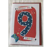 Boys Male Birthday Boy You're 9 Today Birthday Card Age 9 9th Nineth Games Controller Glitter Detail(PRELUDE35061-1)