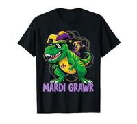 Boys Mardi Gras Grawr Trex Voodoo Dab Dinosaur Kids Toddler T-Shirt