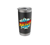 Boys Mason Name Comic Book Superhero Stainless Steel Insulated Tumbler