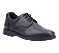 Boys Mens Black School Shoes Hush Puppies Tim Snr Leather Lace Up