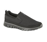 BOYS MENS DEK NEPTUNE SUPER LIGHTWEIGHT MEMORY FOAM BLACK SLIP ON SHOES T875A KD-UK 12 (EU 46)