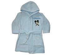 Boys Mickey Mouse Personalised Super Soft Fleece Dressing Gown Blue 2-3 Years.