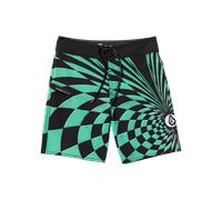 Boys Modern Spiral Stone Shield Boardshorts in Mint