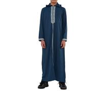 Boy's Moroccan Thobe Hooded Djellaba Gandoura Embroidery Kaftan Eid Robe Hood Jubba - Aqua 34