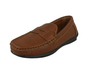 Boys N1R155 Thomas Blunt Flat Slip On Smart Loafer Shoes