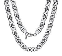 Boys Necklace Platinum Chain for Men 8mm Chain 316l Stainless Steel Necklace for Men 28 Inch Long Byzantine Chain Necklace Rapper Gifts
