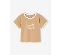 Boys' organic cotton T-shirt pecan nut