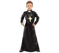 Boys Outfits Set Black Priest Robe Monk Teen Kids Cosplay Formal Suit