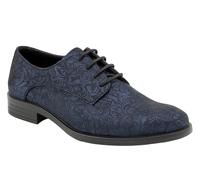 Boys Oxford Paisley Pattern Lace Up Formal Wedding Prom Dress Navy & Black Shoes Size Child 11.5