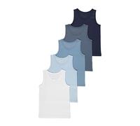 Boys Pack of 5 Vests Soft Cotton Underwear White Blue Mix Age 2-12 UK EX Stores (UK, Age, 10 Years, 11 Years, Regular, Blue White Mix)