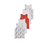 Boys Pack of 5 Vests Soft Cotton Underwear White Blue Mix Age 2-12 UK EX Stores (UK, Age, 4 Years, 5 Years, Regular, Transport)