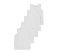 Boys Pack of 5 Vests Soft Cotton Underwear White Blue Mix Age 2-12 UK EX Stores (UK, Age, 7 Years, 8 Years, Regular, White)