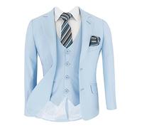 Boys Page Boys Light Blue Suit Tailored Fit 3 Piece Set Communion Wedding Birthday Dinner Prom Party Special Occasion Age 6 Years