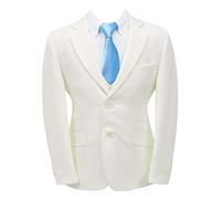Boys Page Boys Off-White Ivory Suit Tailored Fit 6 Piece Set Communion Wedding Birthday Dinner Prom Party Special Occasion Age 7 Years