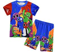 Boys Pajamas Set Rainbows Friends Kids Short Sleeve Two Pieces Pyjamas Size 4-9 Years Sleep-Wear For Boys Red 7-8 Years