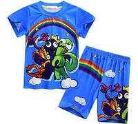 Boys Pajamas Set Rainbows Friends Kids Short Sleeve Two Pieces Pyjamas Size 4-9 Years Sleep-Wear For Boys Blue 4-5 Years