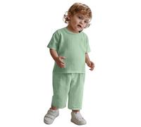 Boys' Pant Sets Summer Pajama Set Soft Short Sleeve Sleepwear Comfortable 2 Piece Outfit for Toddler Kids 12M-7Y (Green, 3-4 Years)