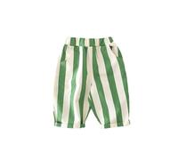 Boys Pants Minimalist Striped Casual Trousers Elastic Waist Comfortable Daily Wear Soft Breathable Fabric Stylish Kids Bottom (Green #3, 2-3 Years)
