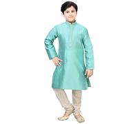 Boys Pastel Coloured Kurta Pyjama Kameez Shalwar Wedding Clothes 979 (7 Years, Sea Green)