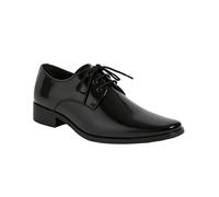 Boys Patent Leather Derby Black Shoes - Perfect for Weddings and Special Occasions Size UK Child 9