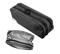 Boys Pencil Case, Large Pencil Case Big Capacity, Pencil Bag with Compartments, Simple Pen Organiser, Black Zipit Pen Pouch, School Supplies for Office Makeup Teen Adults (Black)