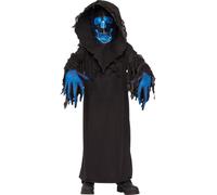 Boys Phantom Reaper Halloween Scary Spooky Grim Reaper Fancy Dress Kids Costume